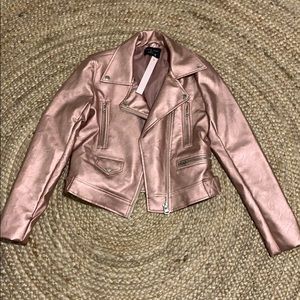 Shiny pink leather jacket